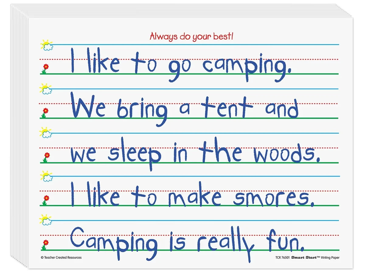 Smart Start 1" Ruled Writing Paper - K-Gr. 1 - US 2725