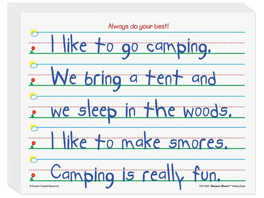 Smart Start 1" Ruled Writing Paper - K-Gr. 1 - US 2725