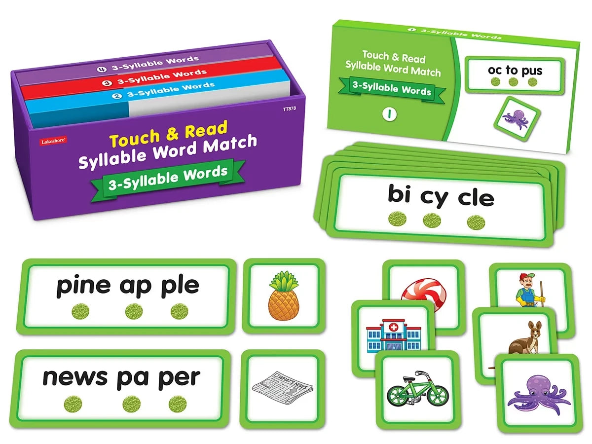 Touch & Read 3-Syllable Words Match - US 2509