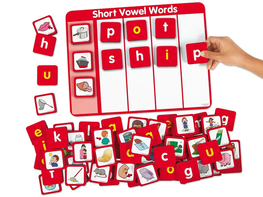 Magnetic Short Vowels Word Building Board - US 4429