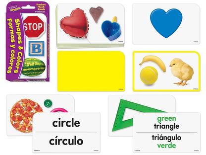 Shapes & Colors Bilingual Pocket Flash Cards - US 1393