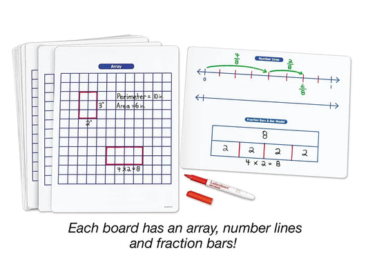 Building Math Skills Write & Wipe Boards - Gr. 3-5 - Set of 30 - US 5374