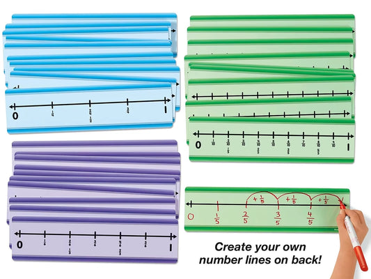 Student Write & Wipe Number Lines - Fractions - US 9730