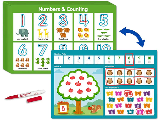 Numbers & Counting Write & Wipe Boards - Set of 10 - US 2760