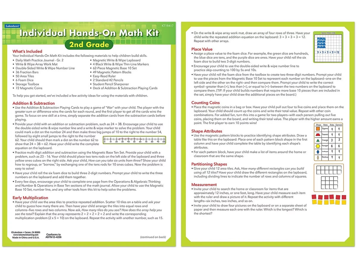Individual Hands-On Math Kit – Gr. 2 - US 4925