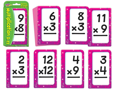 Multiplication 0-12 Pocket Flash Cards - US 9784