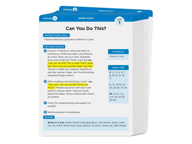 SANDI Instructional Kit: Math - Level 1 - US 9376
