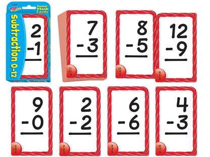 Subtraction 0-12 Pocket Flash Cards - US 9042