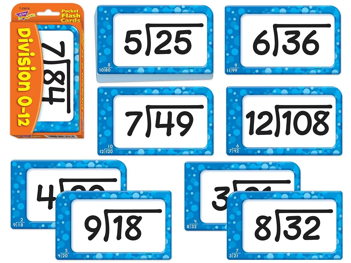 Division 0-12 Pocket Flash Cards - US 9219