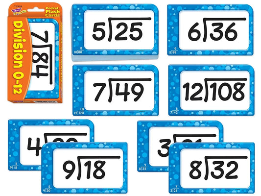 Division 0-12 Pocket Flash Cards - US 9219