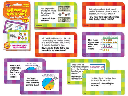 Math Word Problem Flash Cards - Gr. 1-3 - US 5185
