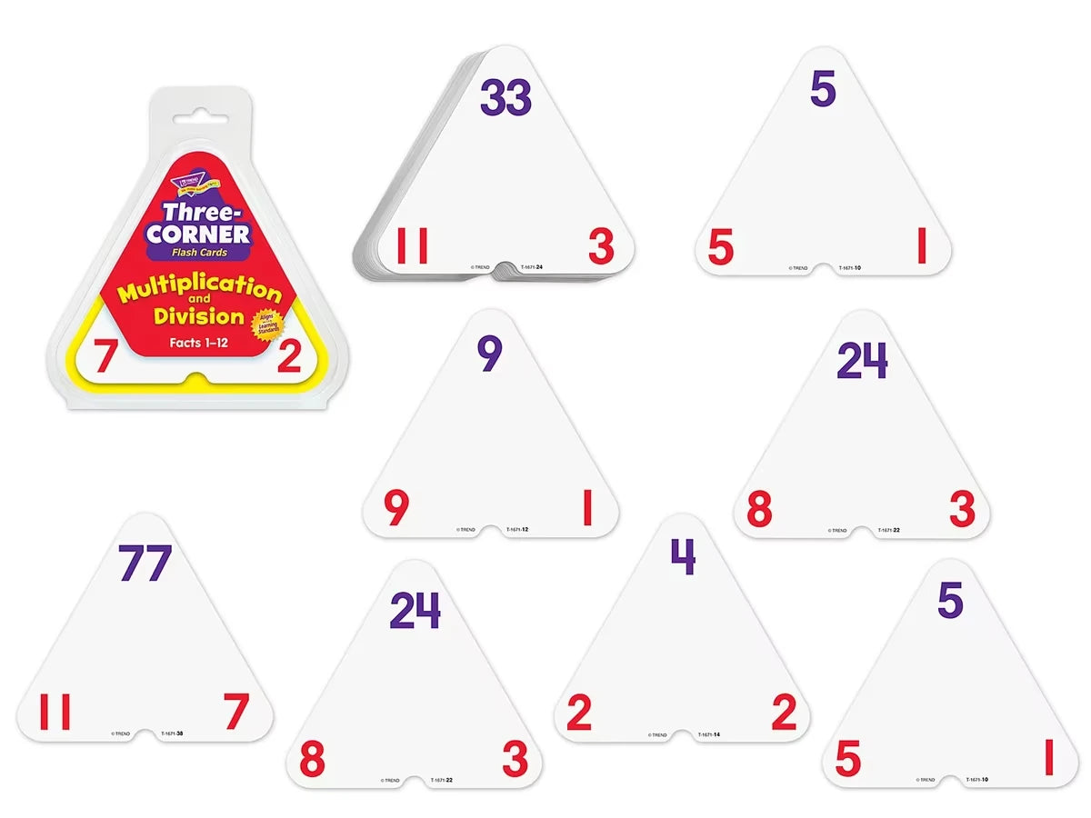 Multiplication & Division Three-Corner® Flash Cards - US 6684