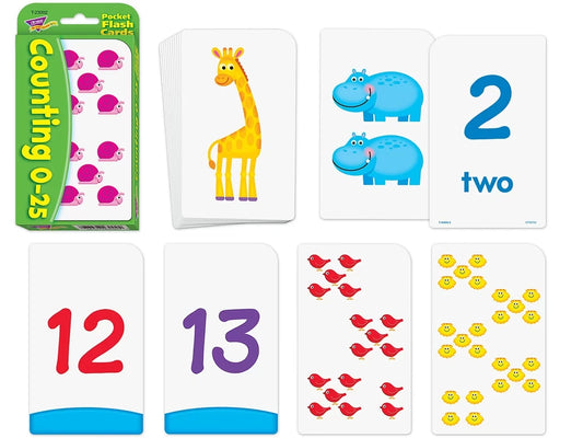 Counting 0-25 Pocket Flash Cards - US 6977