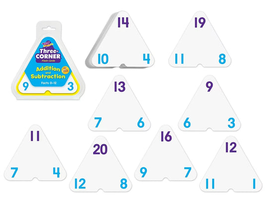 Addition & Subtraction Three-Corner® Flash Cards - US 2365
