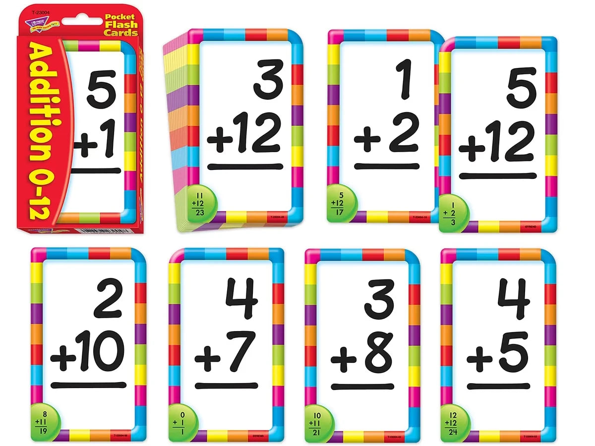 Addition 0-12 Pocket Flash Cards - US 8190