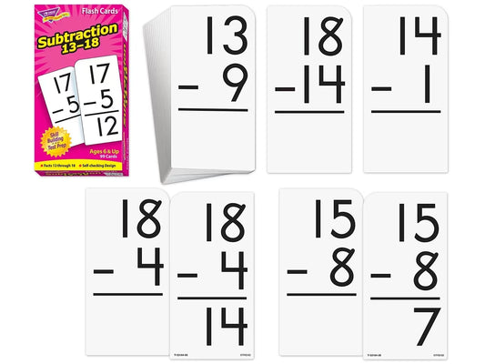 Subtraction 13-18 Flash Cards - US 3455