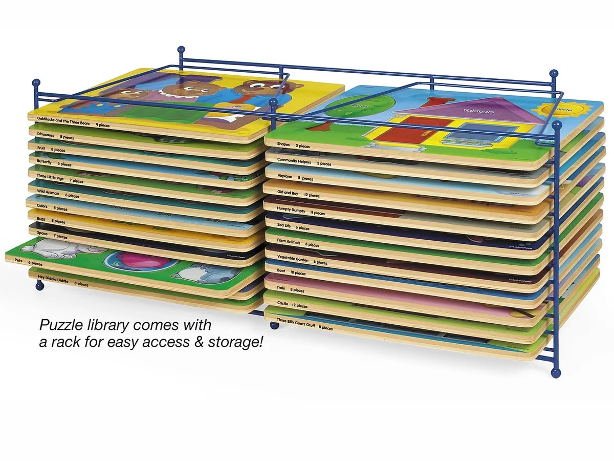 Lakeshore Preschool Puzzle Library with Rack - US 2197