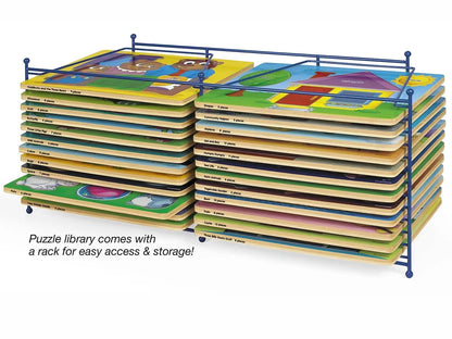 Lakeshore Preschool Puzzle Library with Rack - US 2197