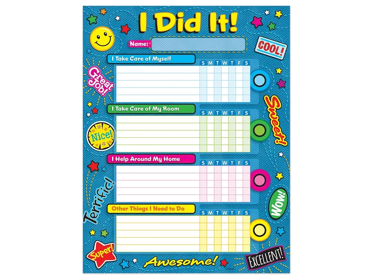 I Did It! Chore Charts - Set of 25 - US 4428