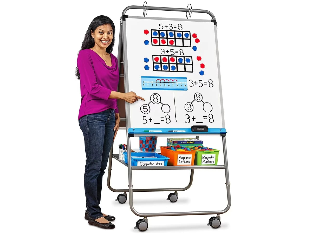Flex-Space Double-Sided Mobile Teaching Easel - US 8092