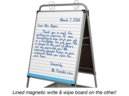 Flex-Space Double-Sided Mobile Teaching Easel - US 8092