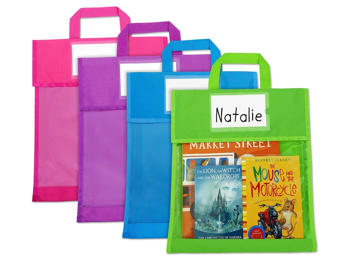 Neon Sort & Store Book Totes - Set of 4 - US 9541