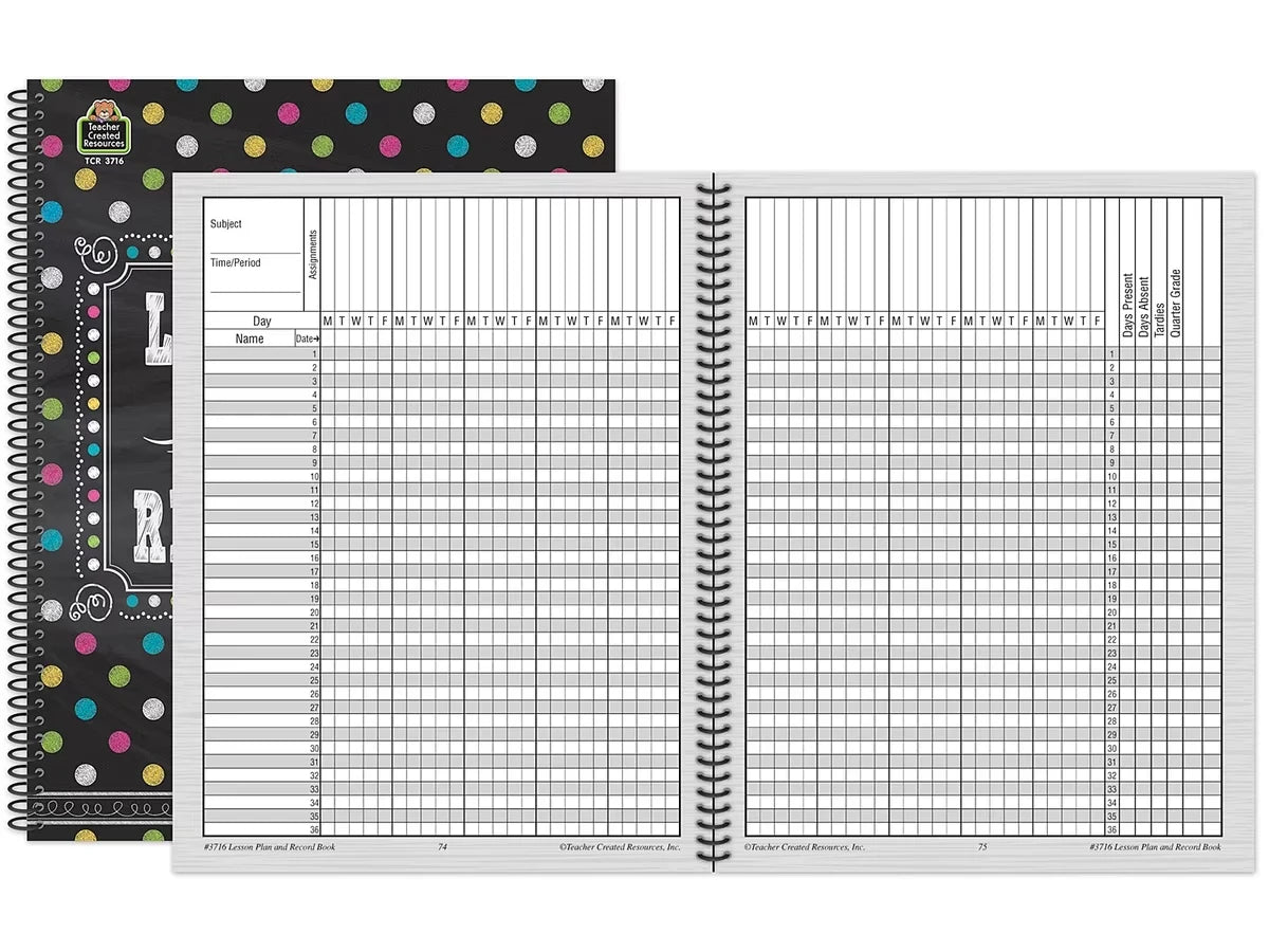 Chalkboard Brights Lesson Plan & Record Book - US 6914