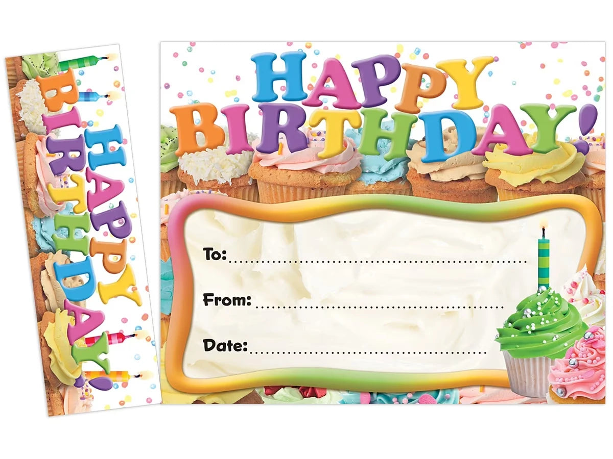 Cupcake Bookmark Birthday Certificates - US 8078