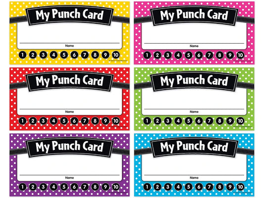 Polka Dot Incentive Punch Cards - US 2741