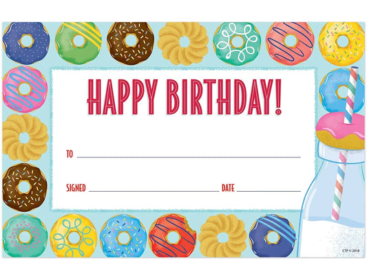Mid-Century Mod Donut Birthday Certificates - US 4158