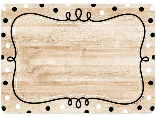 Loop-De-Loop Polka Dot Wood Name Tags - US 7646
