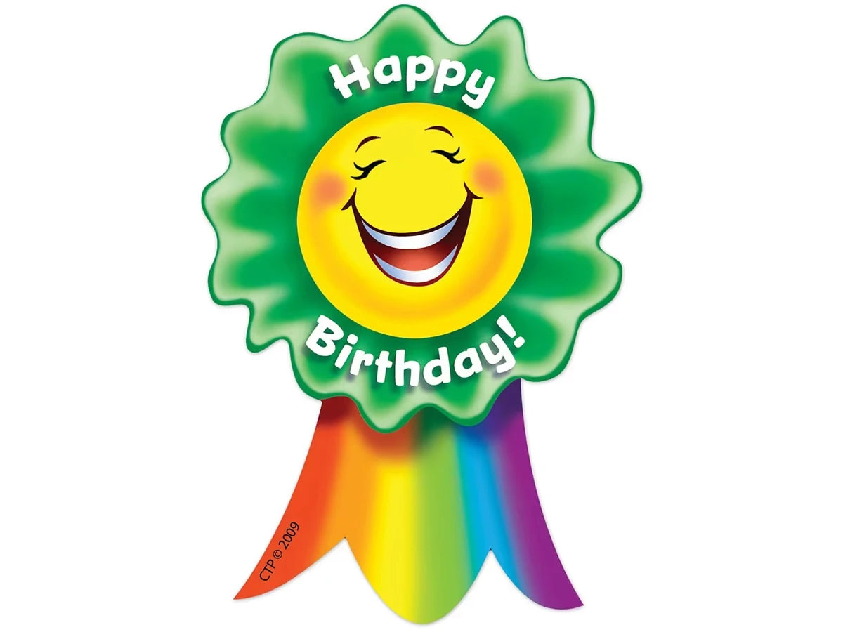 Smiling Ribbon Birthday Badges - US 2378