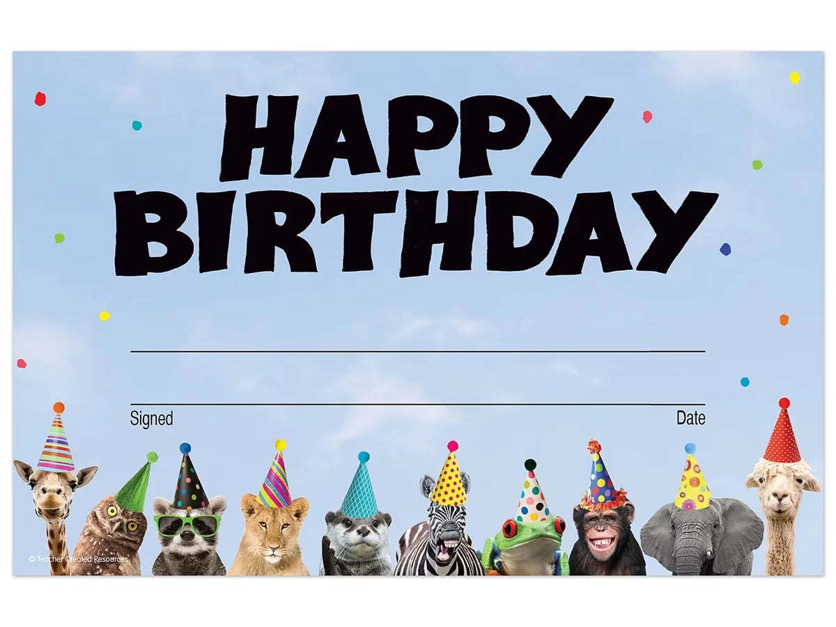 Go Wild Animals Birthday Certificates - US 2026