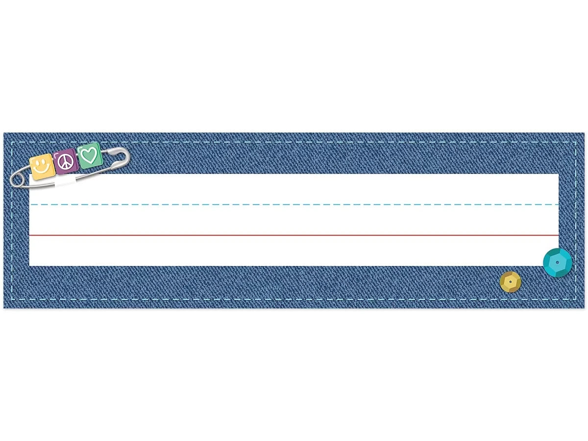 Crafty and Cool Denim Nameplates - US 8490