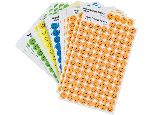 Neon Smiley Face Mini Stickers - Variety Pack - US 9255