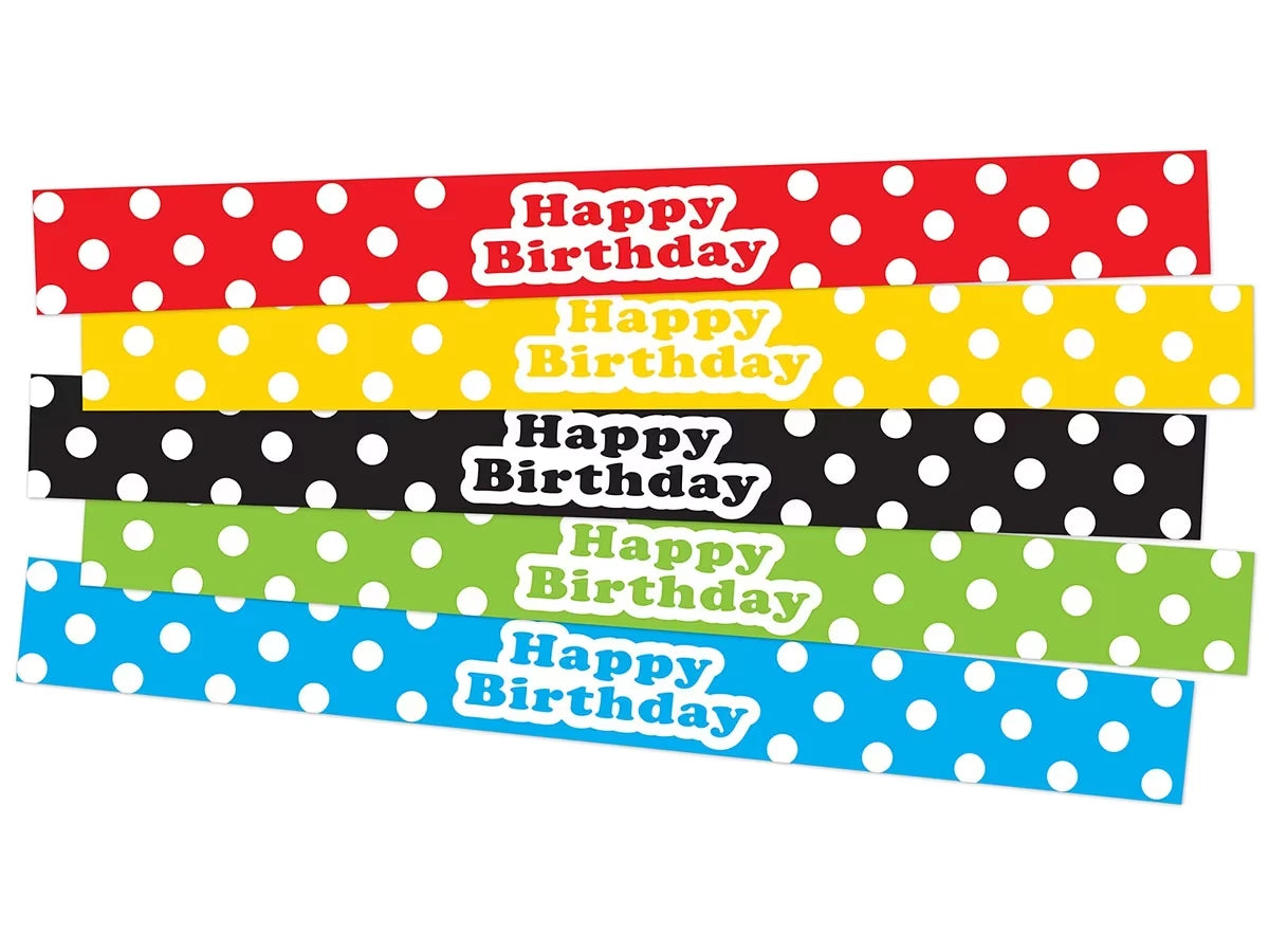 Polka Dot Birthday Slap Bracelets - US 3657
