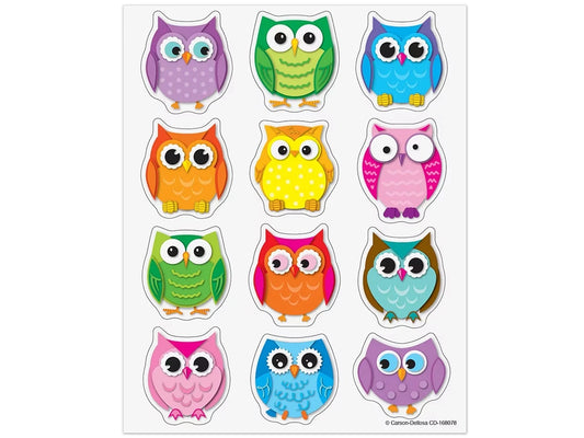 Colorful Owl Stickers - US 9776