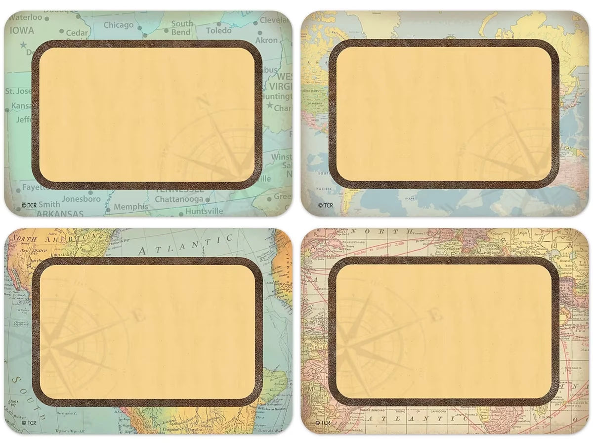Travel the Map! Name Tags - Variety Pack - US 5482