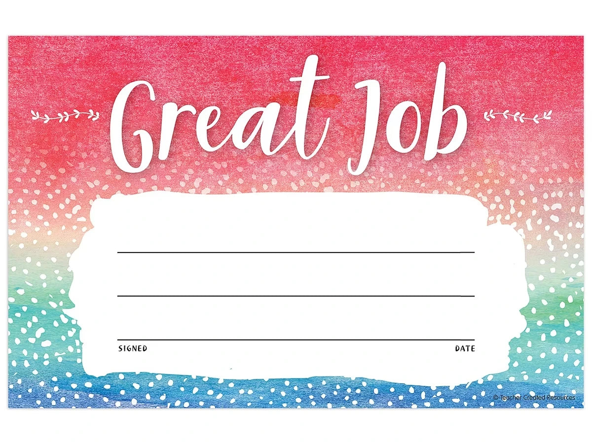 Watercolor Great Job! Awards - US 2229