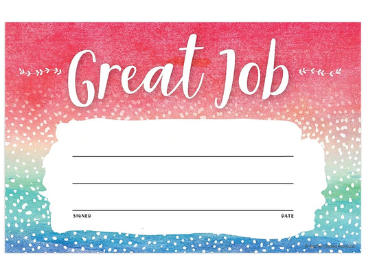 Watercolor Great Job! Awards - US 2229