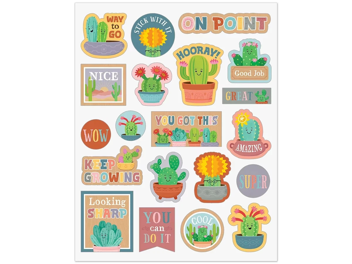 Happy Cactus Crew Motivational Stickers - US 3689