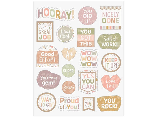 Terrazzo Tones Motivational Stickers - US 9484