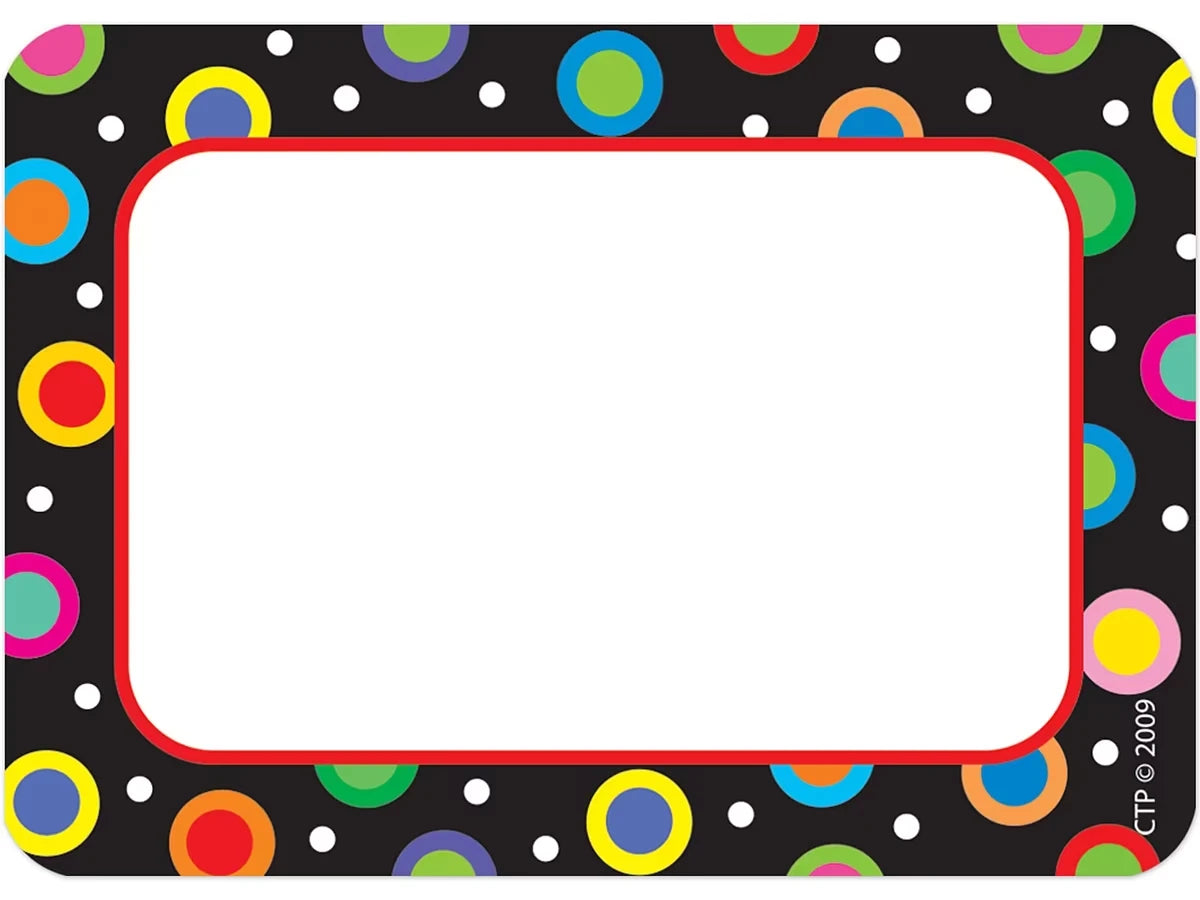 Poppin’ Patterns Dotted Name Tags - US 8300