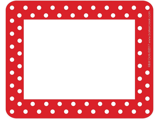 Red Polka Dot Name Tags - US 8119