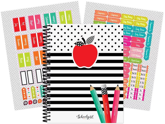 Black, White & Stylish Brights Lesson Plan & Record Book - US 2723