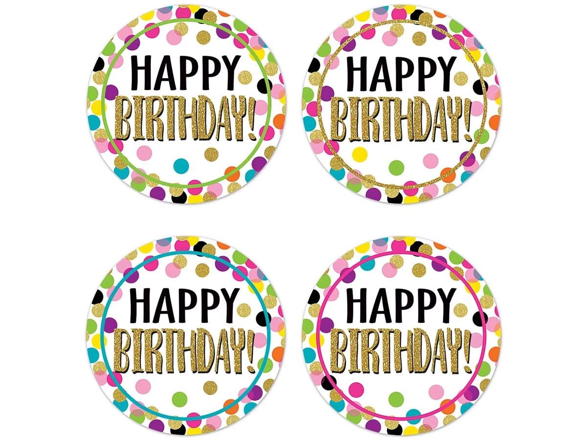 Confetti Birthday Badges - US 6387