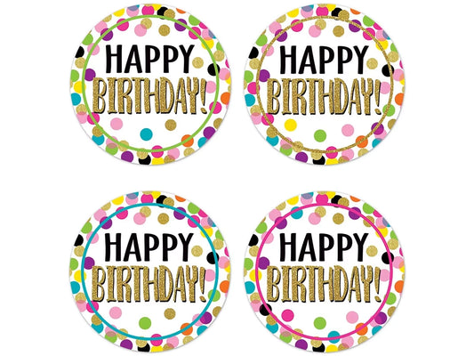 Confetti Birthday Badges - US 6387