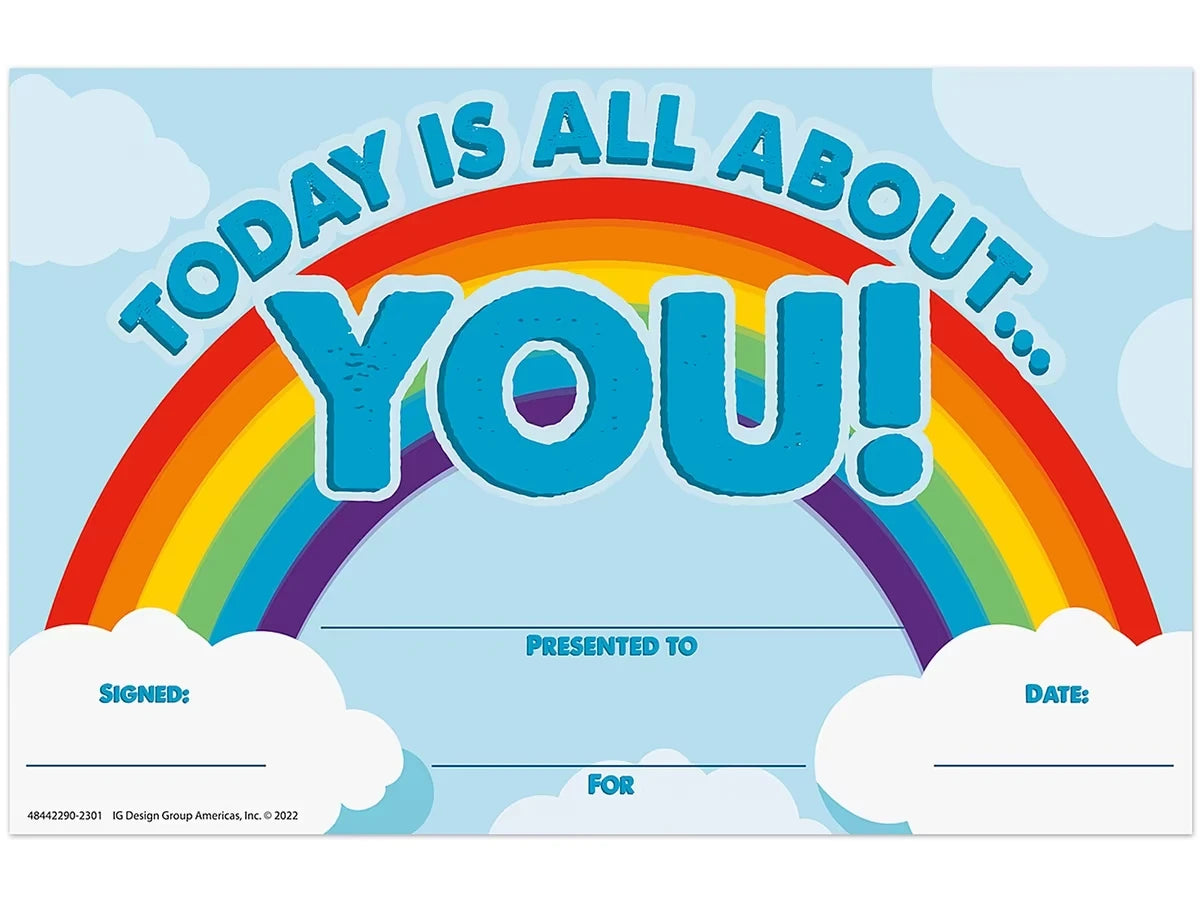 Today Is All About You Certificates - US 3260