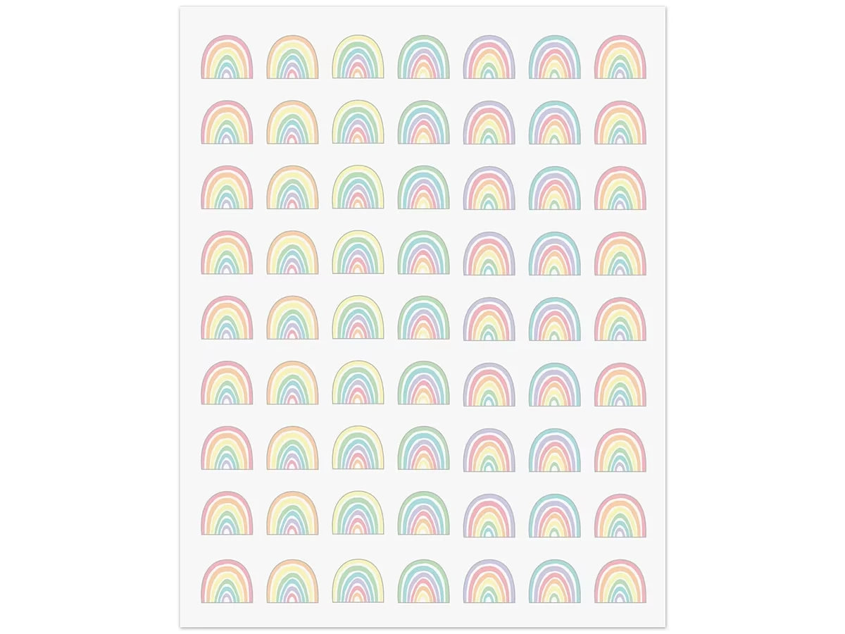 Pastel Pop Rainbow Mini Stickers - US 8352