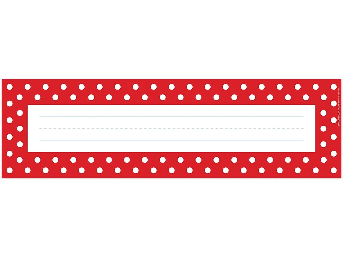 Red Polka Dot Double-Sided Nameplates - US 1485